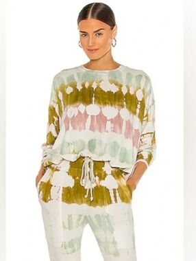 Young Fabulous & Broke Olive, Pink & Mint Tie-Dye Pullover